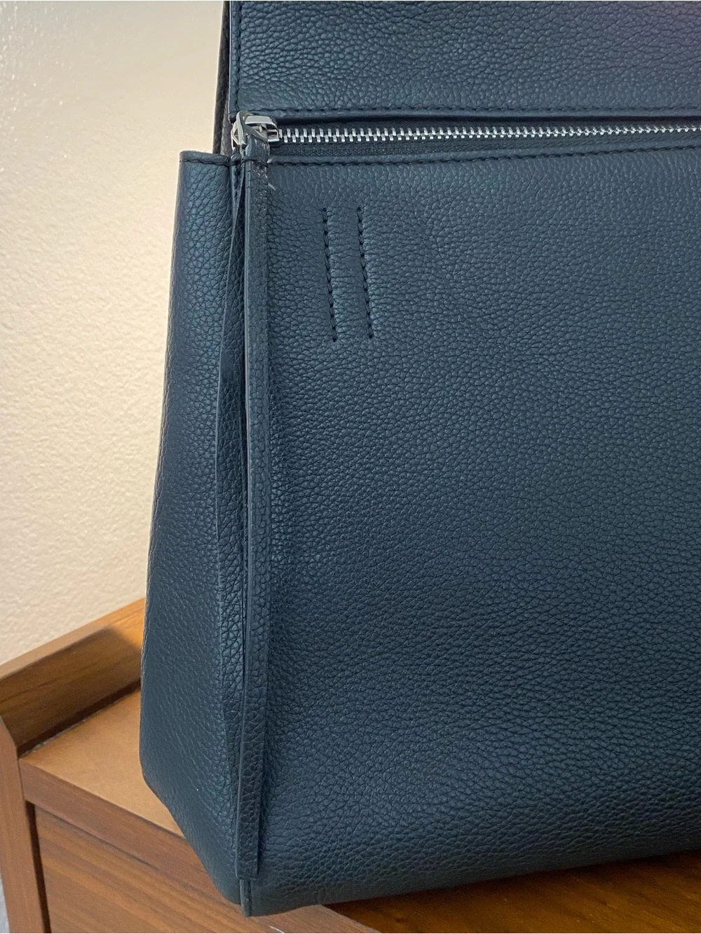 Celine Black Leather Satchel with Top Handle